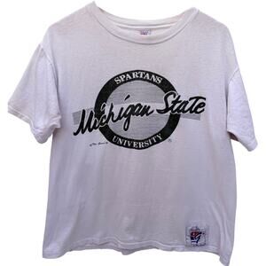 Michigan State Spartans T Shirt Mens Large White Graphic College NCAA The Game